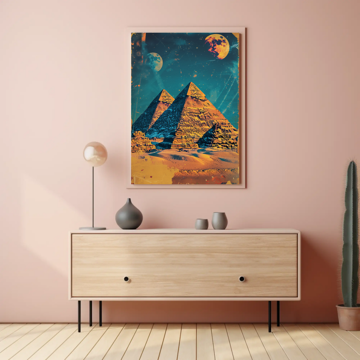 Pyramids of Giza Vintage Travel Poster