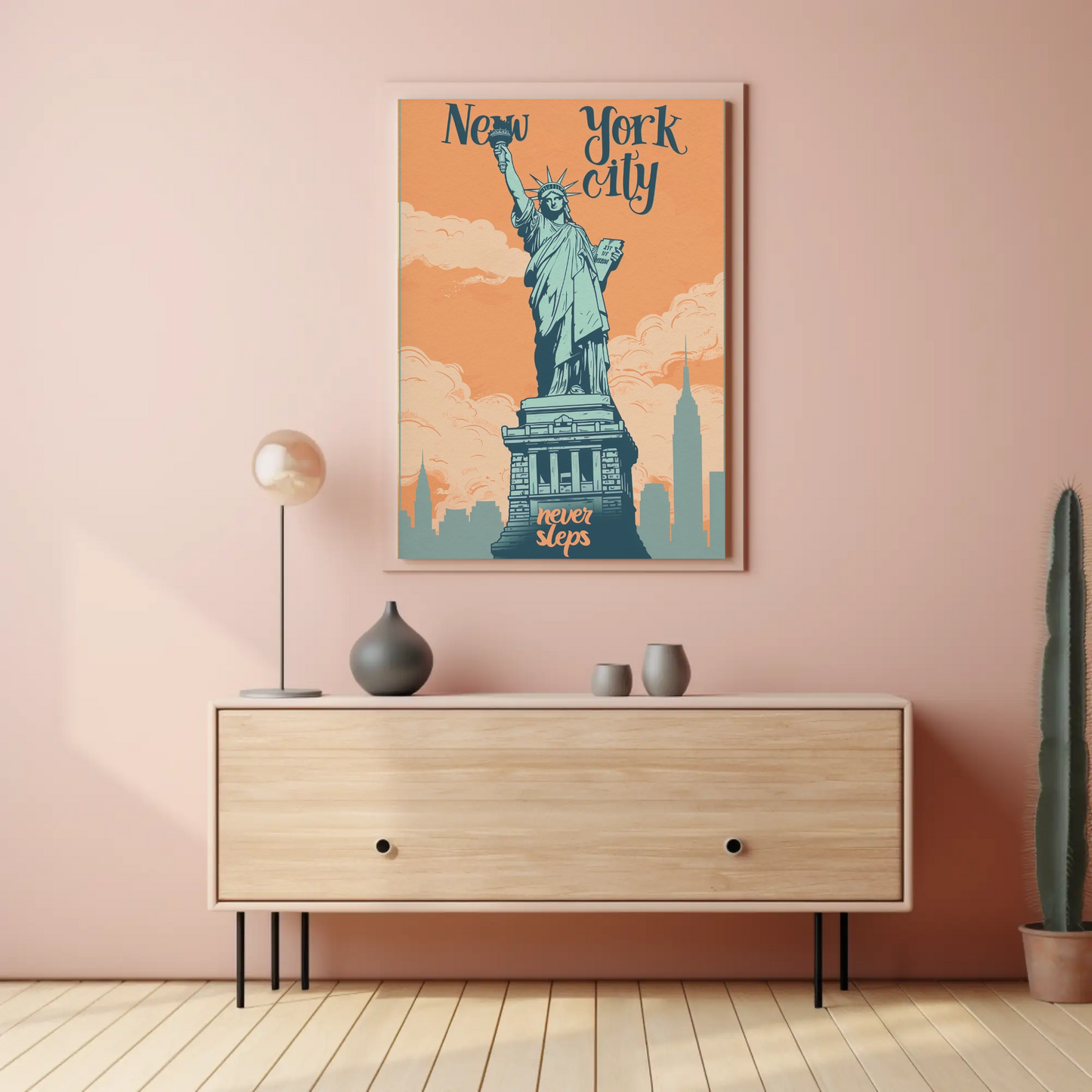 New York City Statue of Liberty Vintage Poster