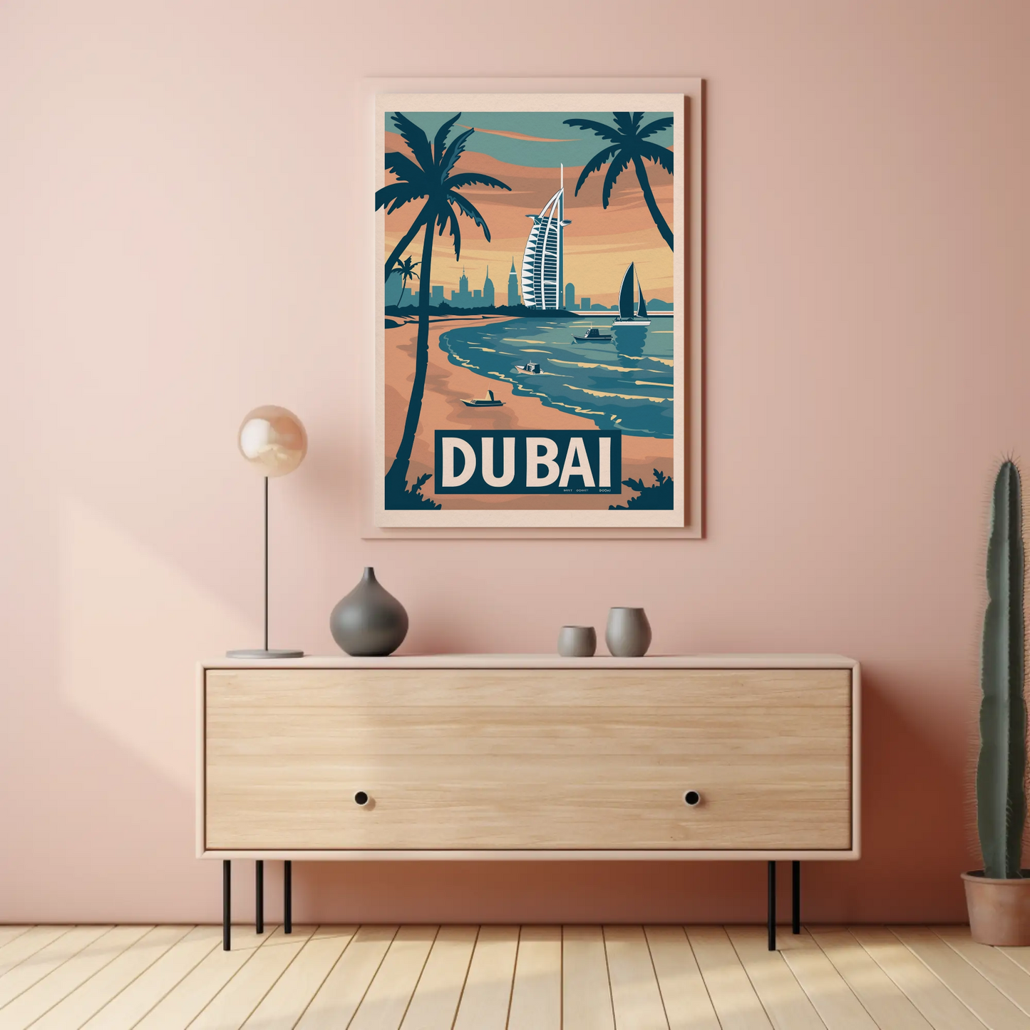 Dubai Beach Vintage Poster