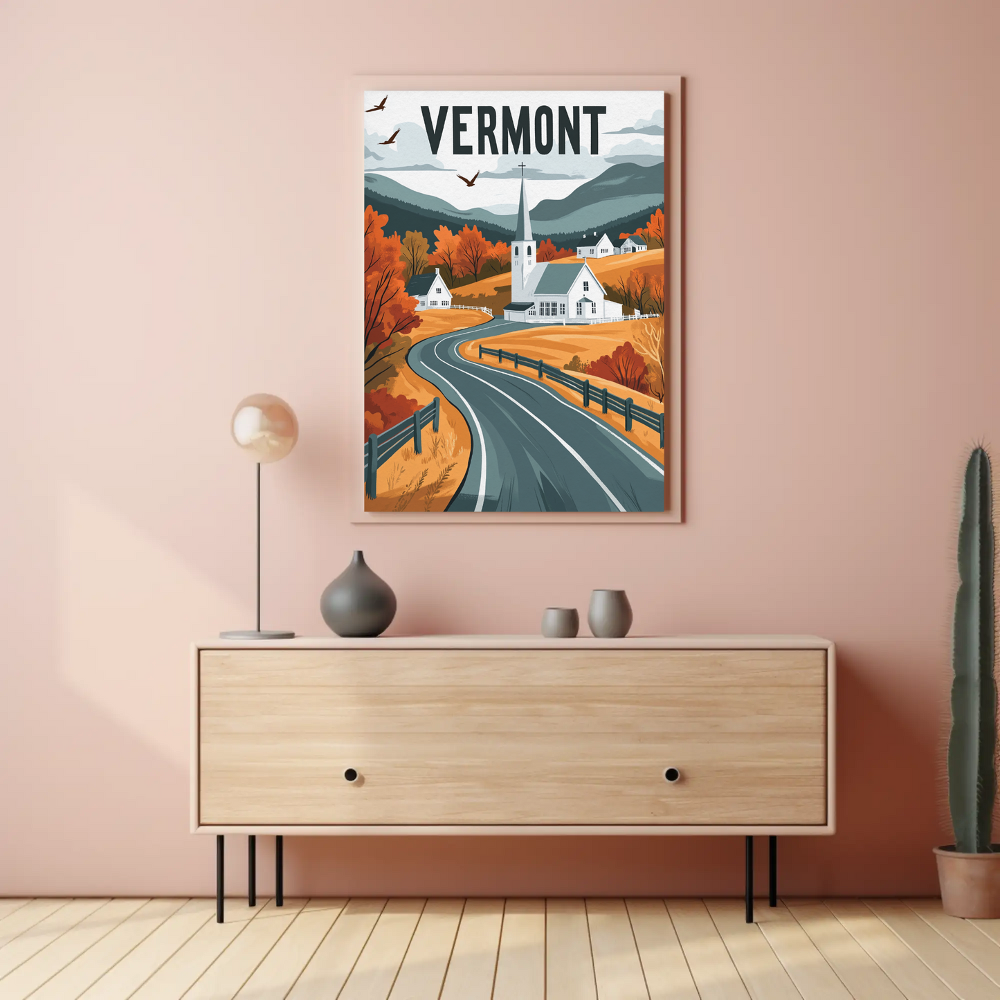 Vermont Vintage Poster - Fall Countryside