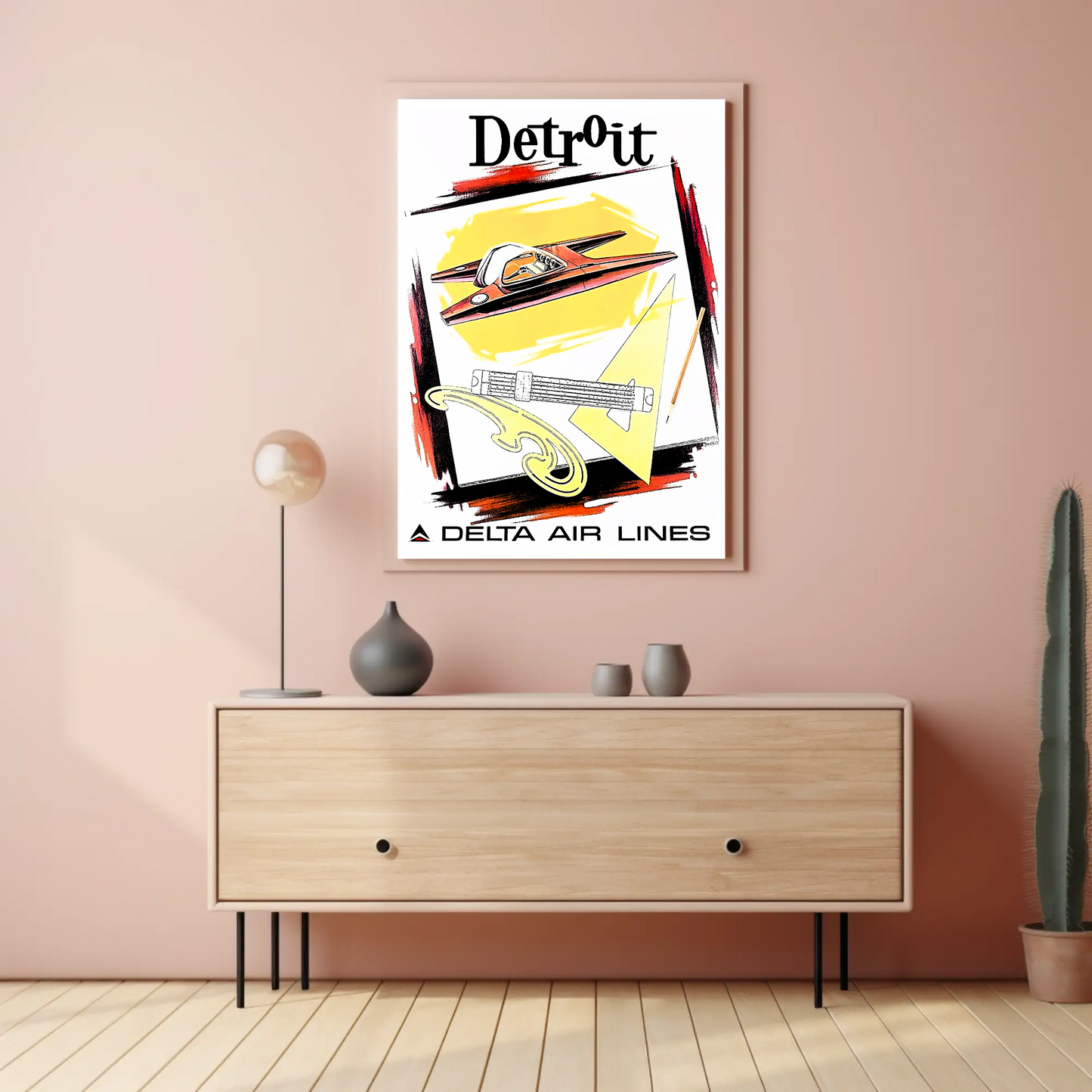 Detroit Air Lines Travel Poster