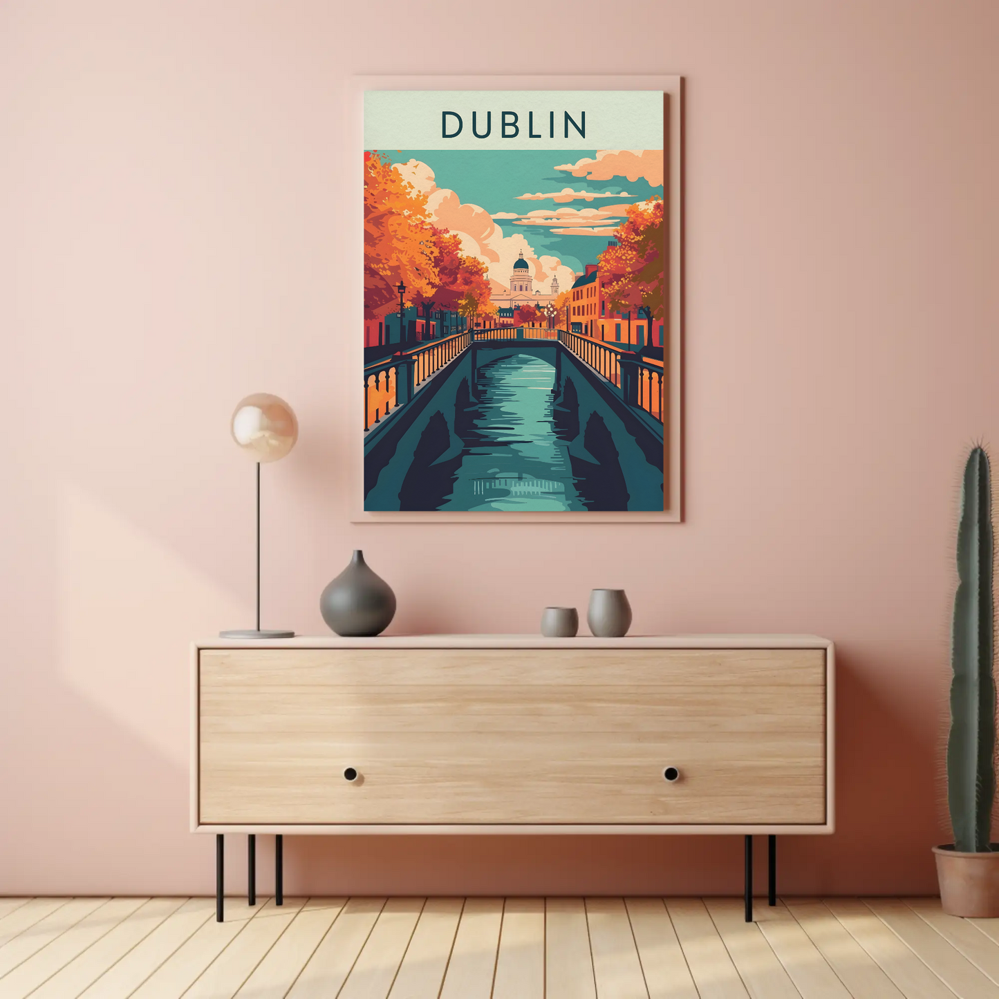 Vintage Poster - Dublin Autumn Canal