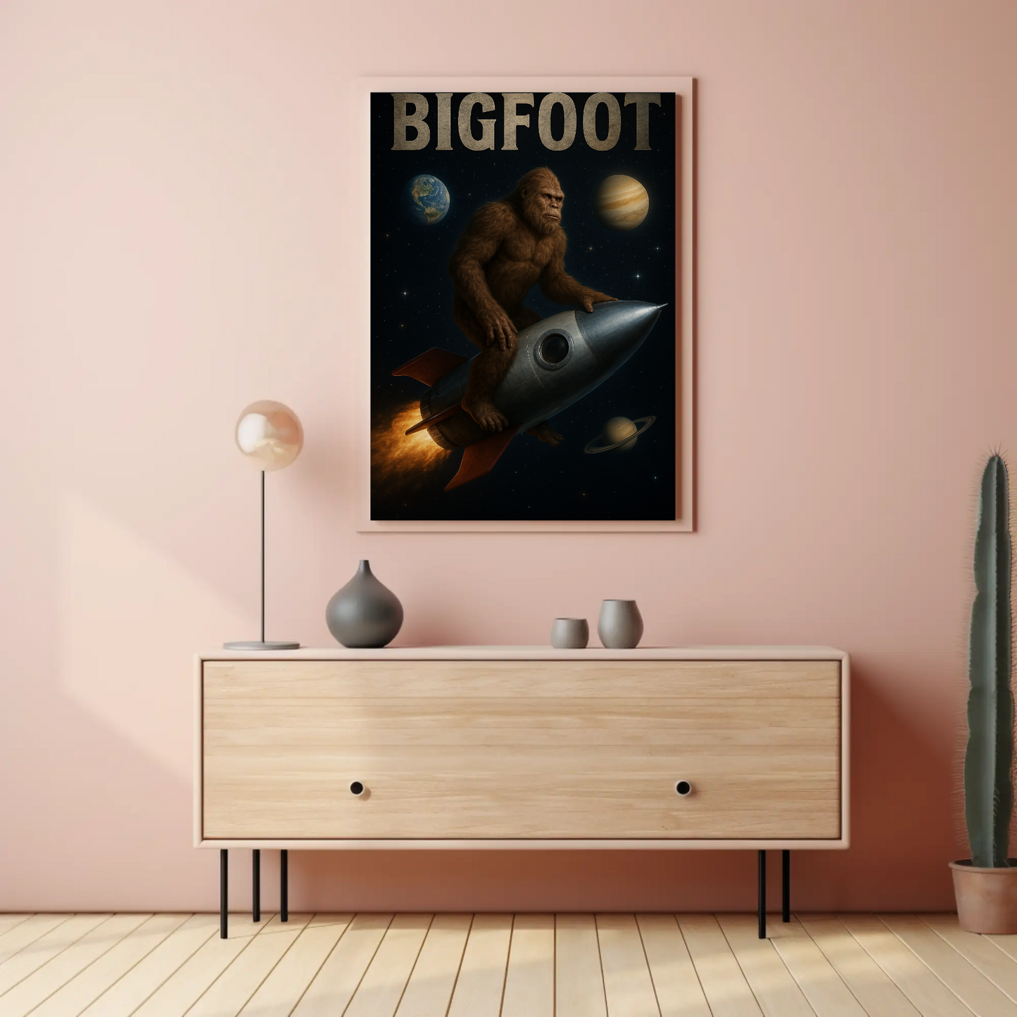 Vintage Poster Bigfoot Space Realism