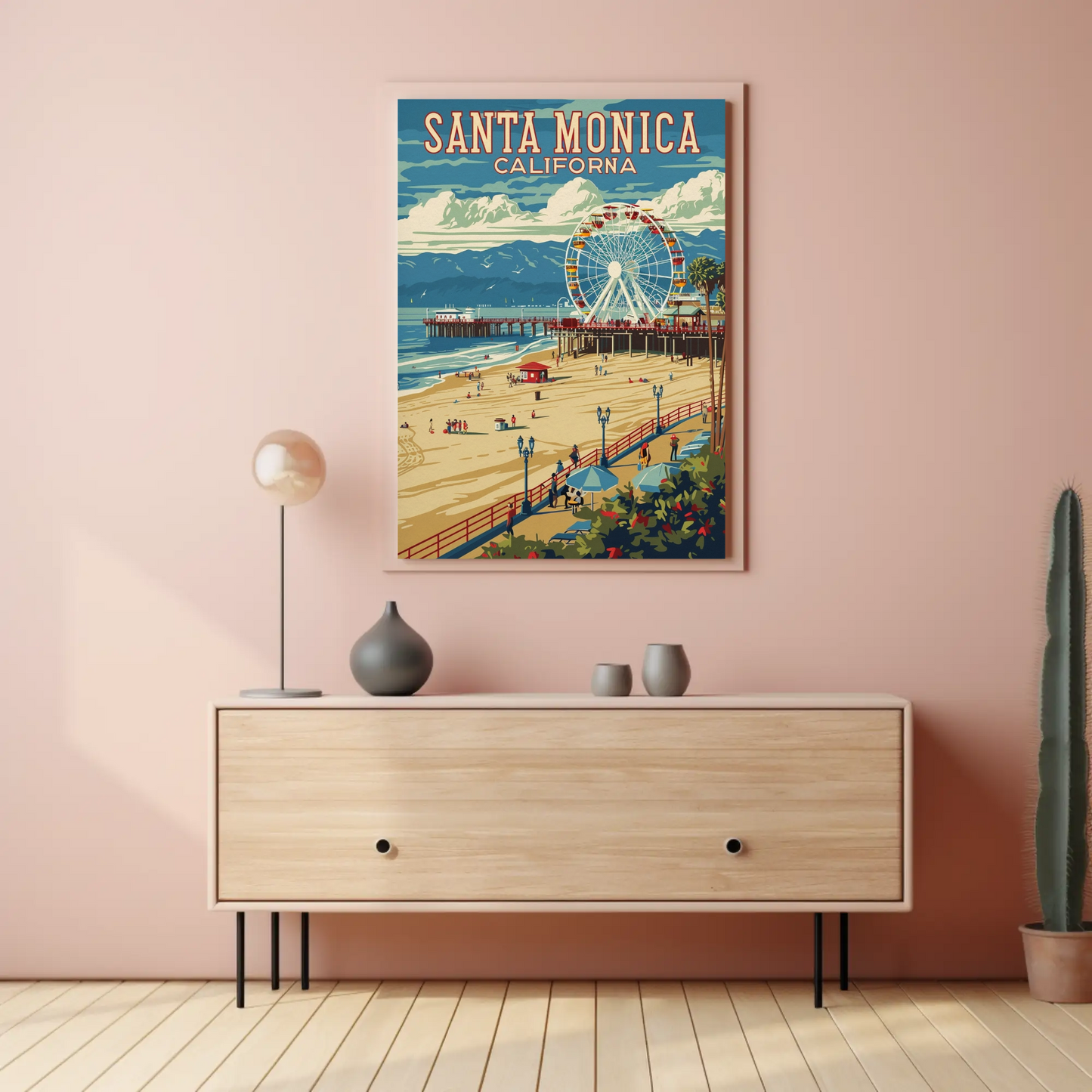 Santa Monica California Vintage Poster