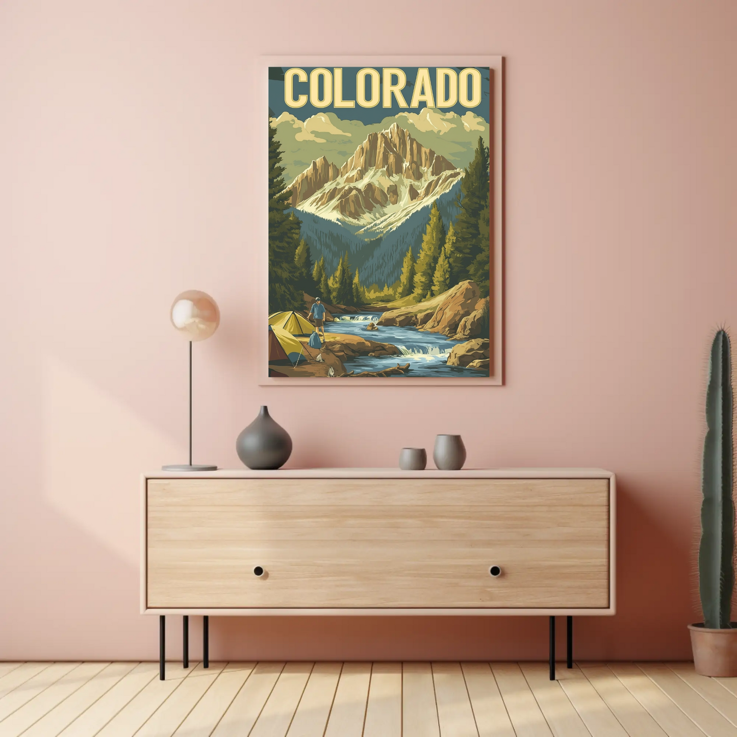 Camping in Colorado Vintage Travel Poster