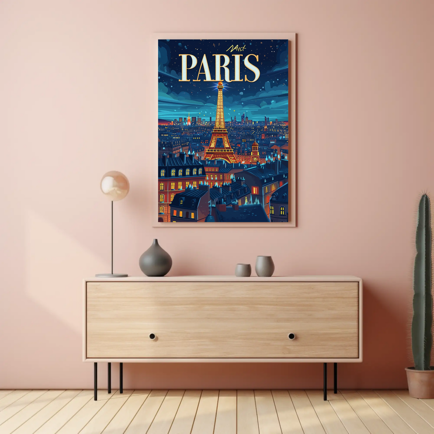 Paris Night Vintage Poster