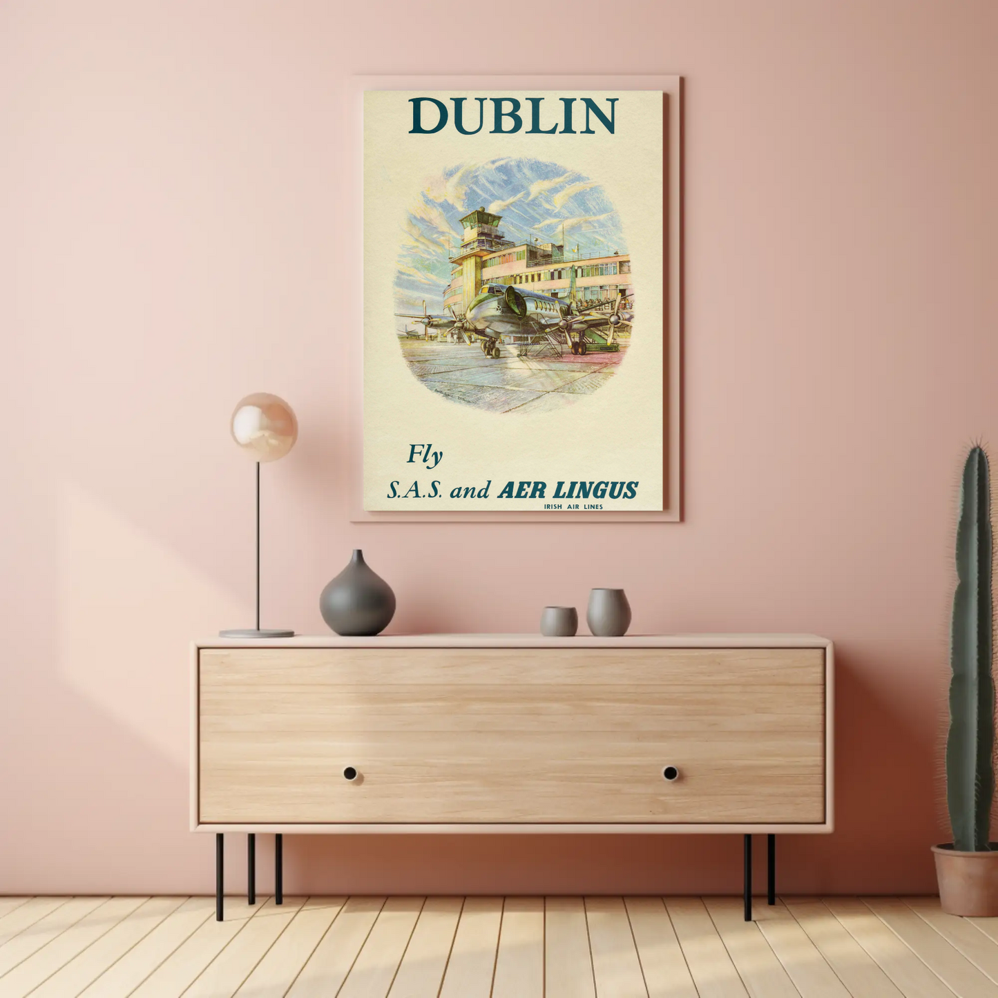 Vintage Poster - Dublin Aer Lingus Airport