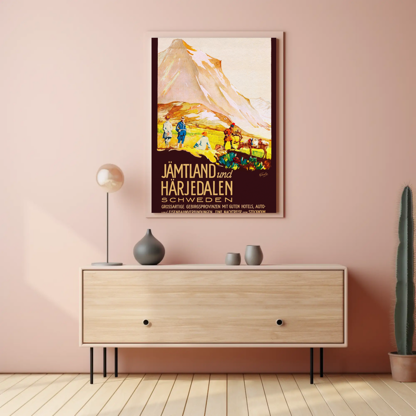 Jämtland Härjedalen Swedish Mountain Landscape Vintage Travel Poster