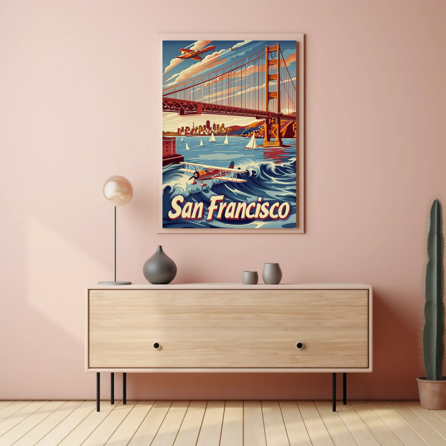 San Francisco Golden Gate Bridge Vintage Poster