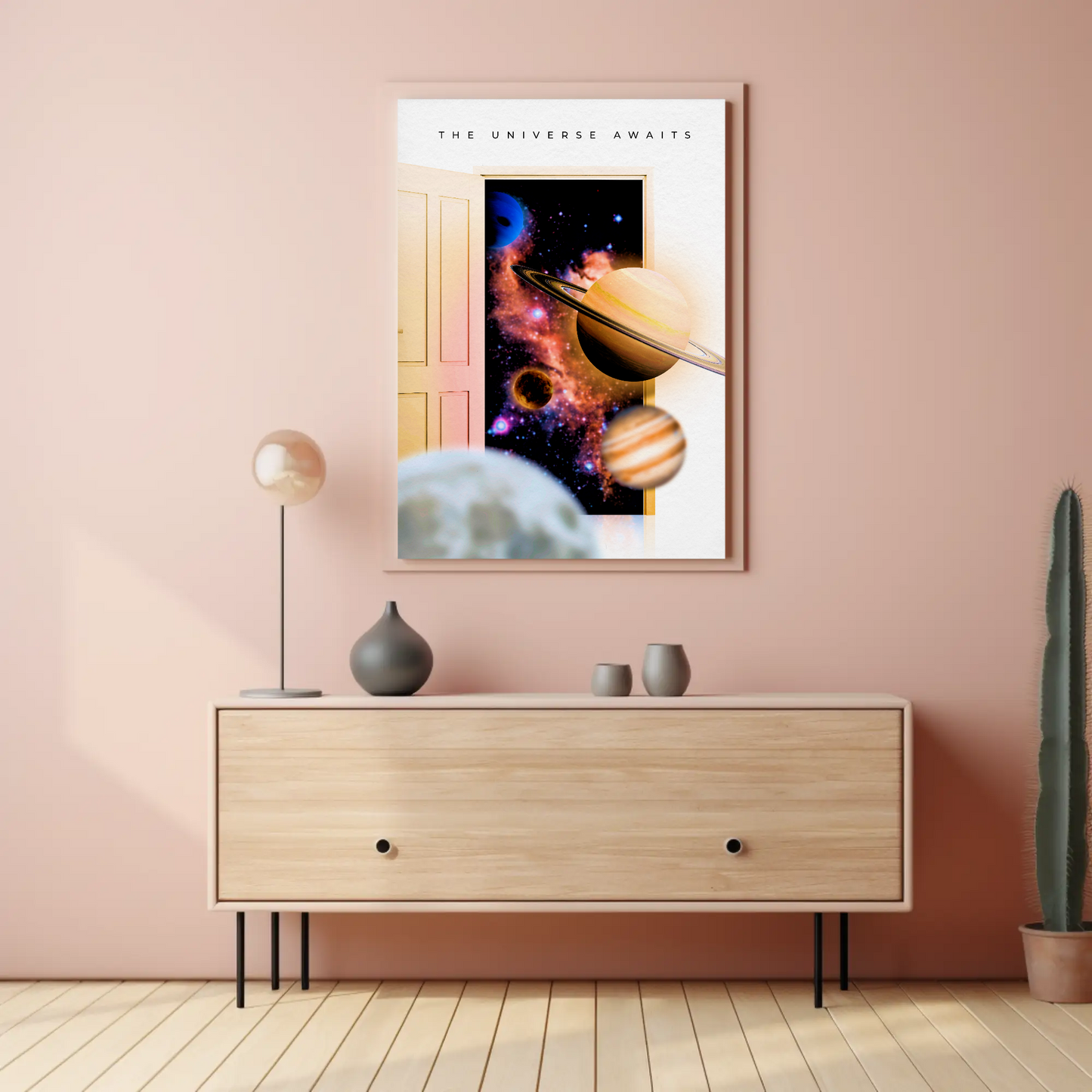 Universe Awaits Doorway Planets Cosmos Sci-Fi Poster
