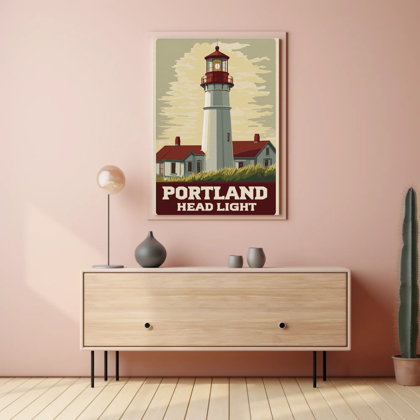 Portland Head Light - Maine Vintage Travel Poster