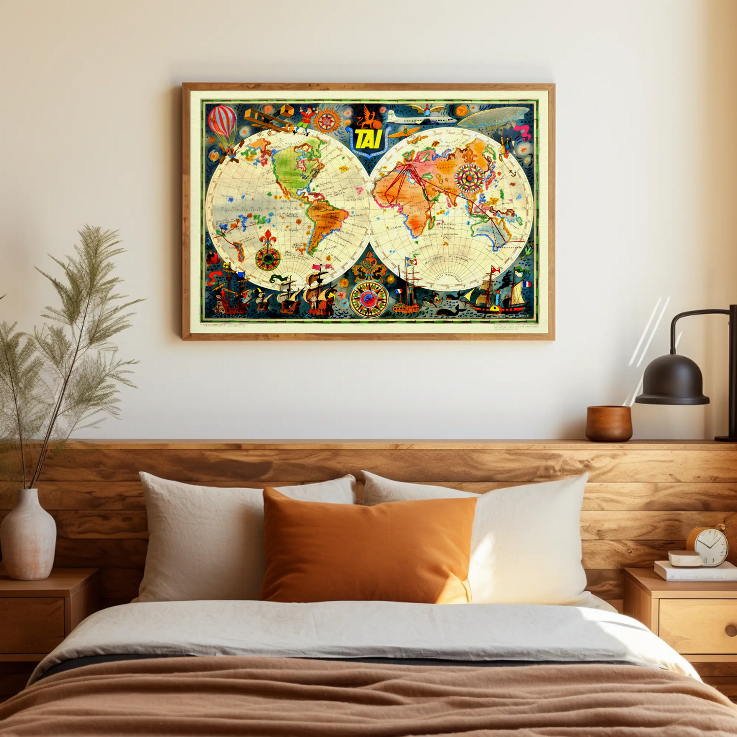 Vintage World Travel Map Poster