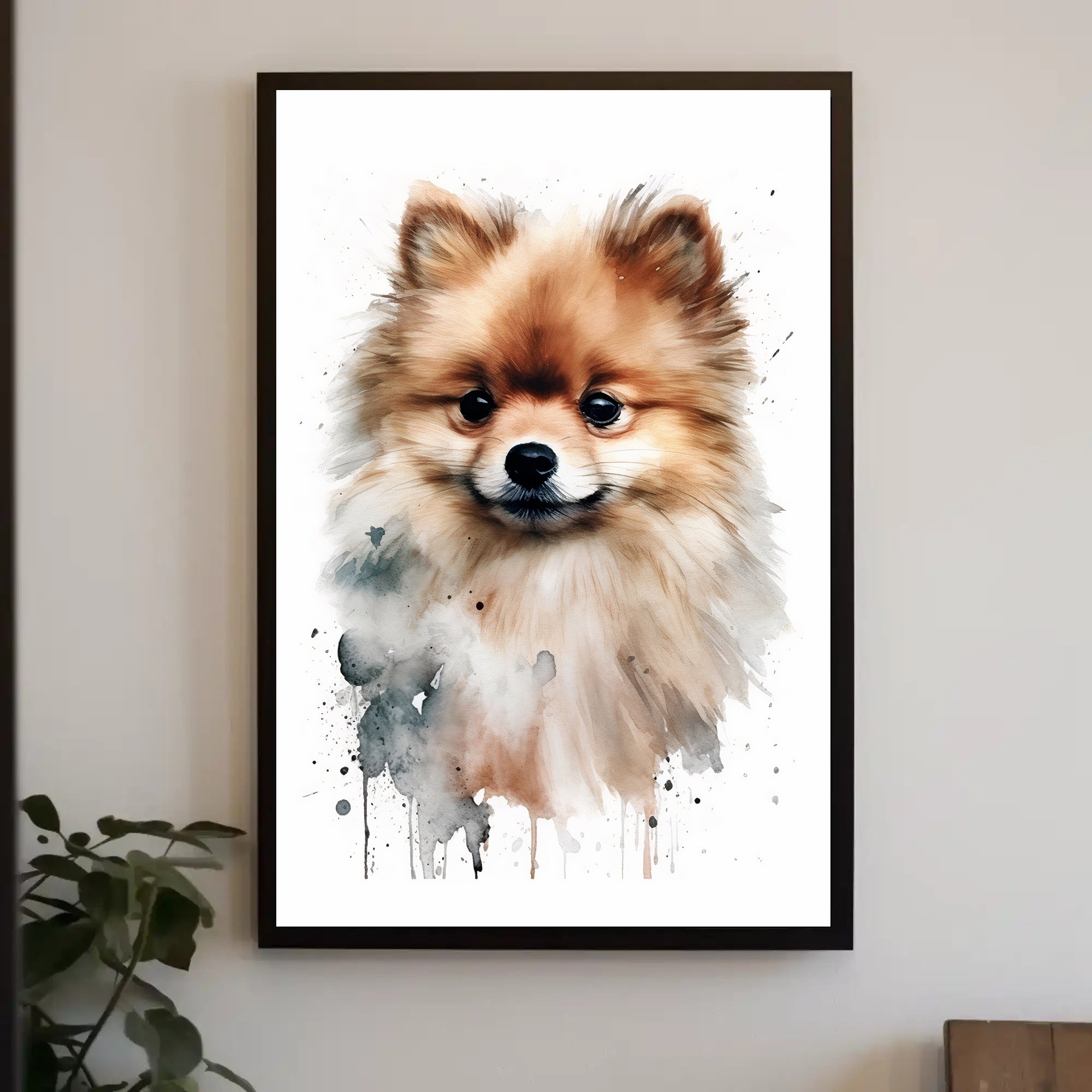 Pomeranian Watercolor Poster Wall Art Print