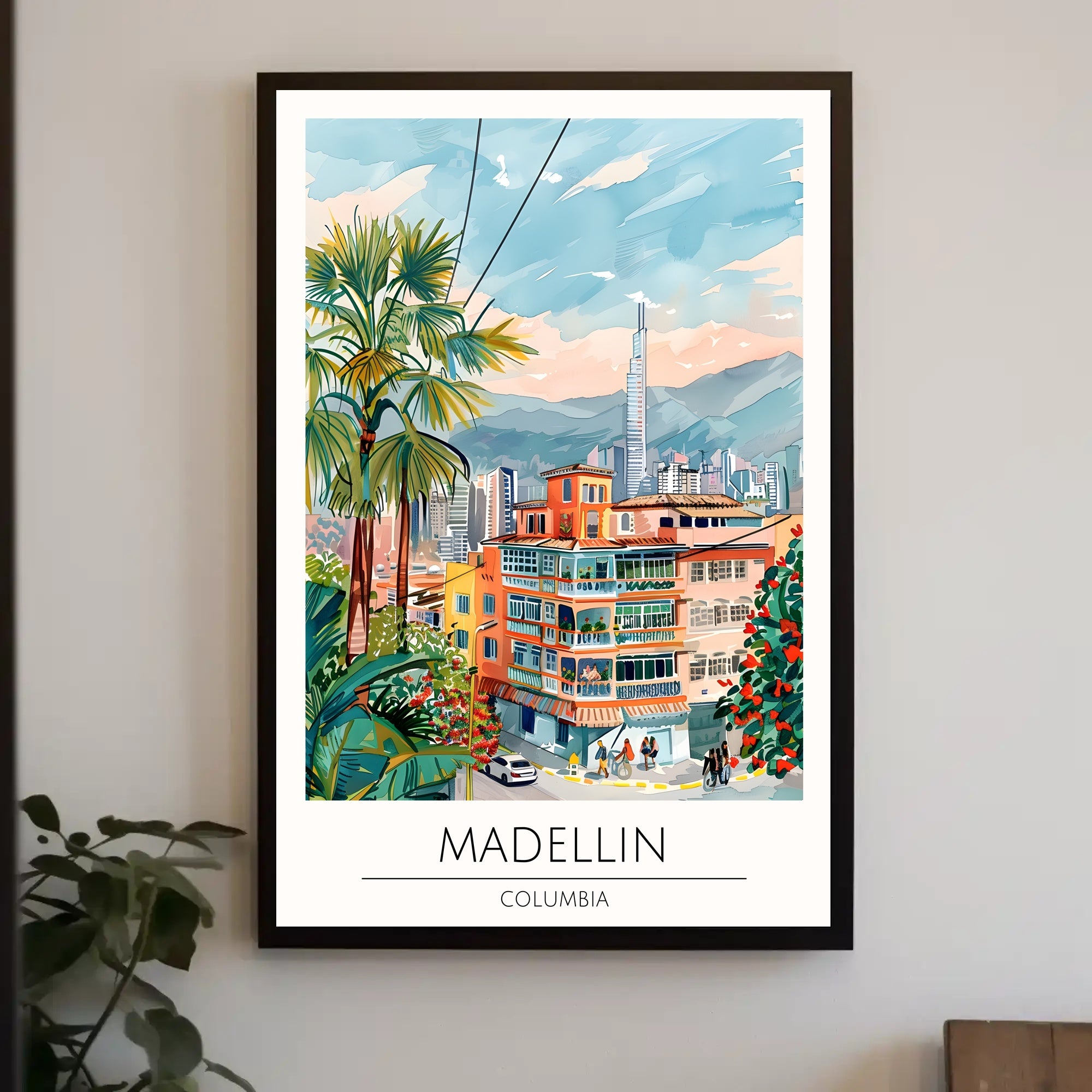 Medellin Cityscape Poster PosterGoat