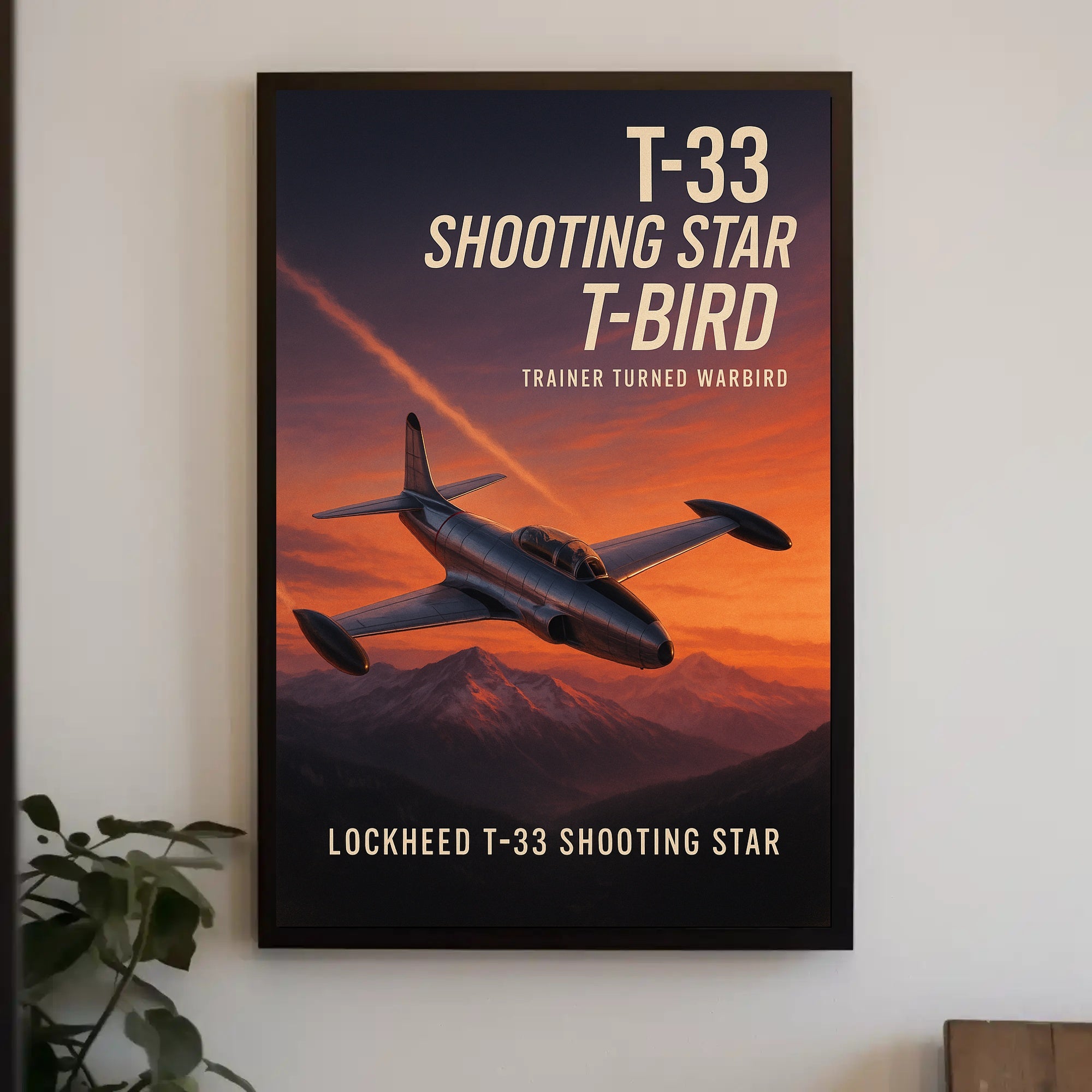 Lockheed T-33 Shooting Star Military Aviation Poster