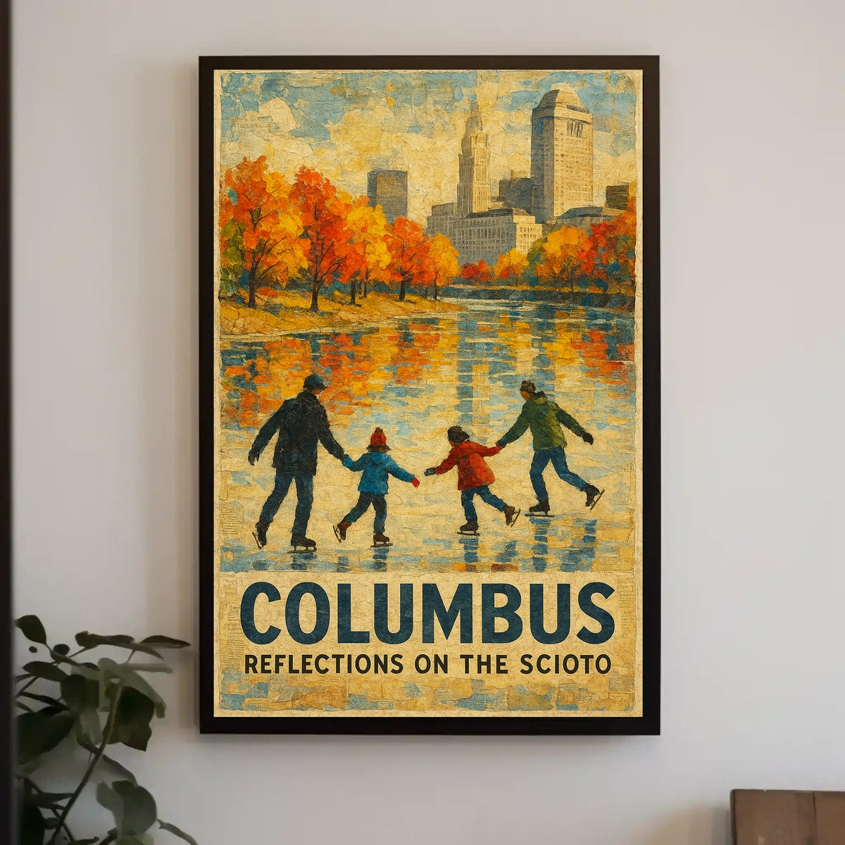 Columbus Reflections On The Scioto Poster