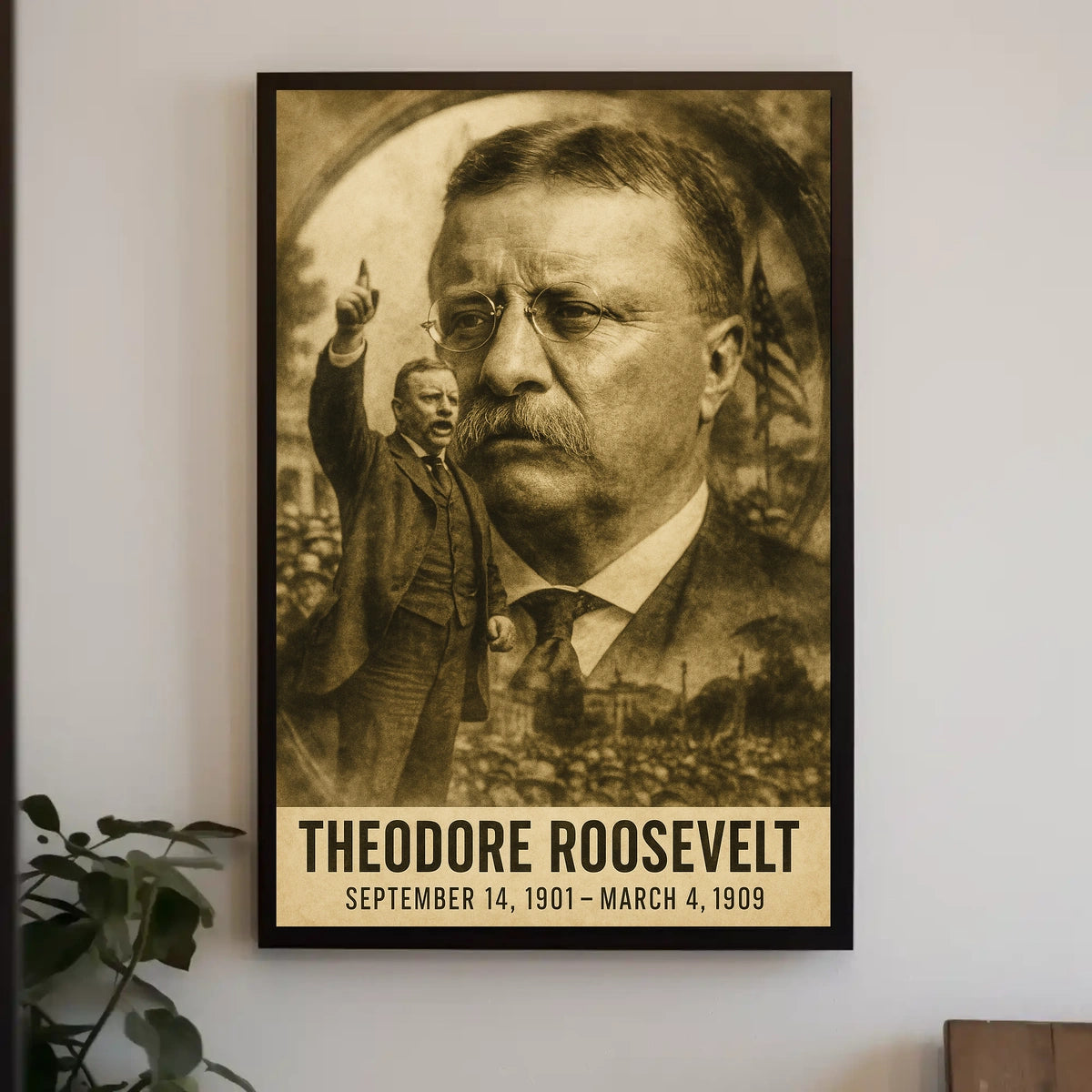 Theodore Roosevelt 26th President of the United States Double Exposure Poster