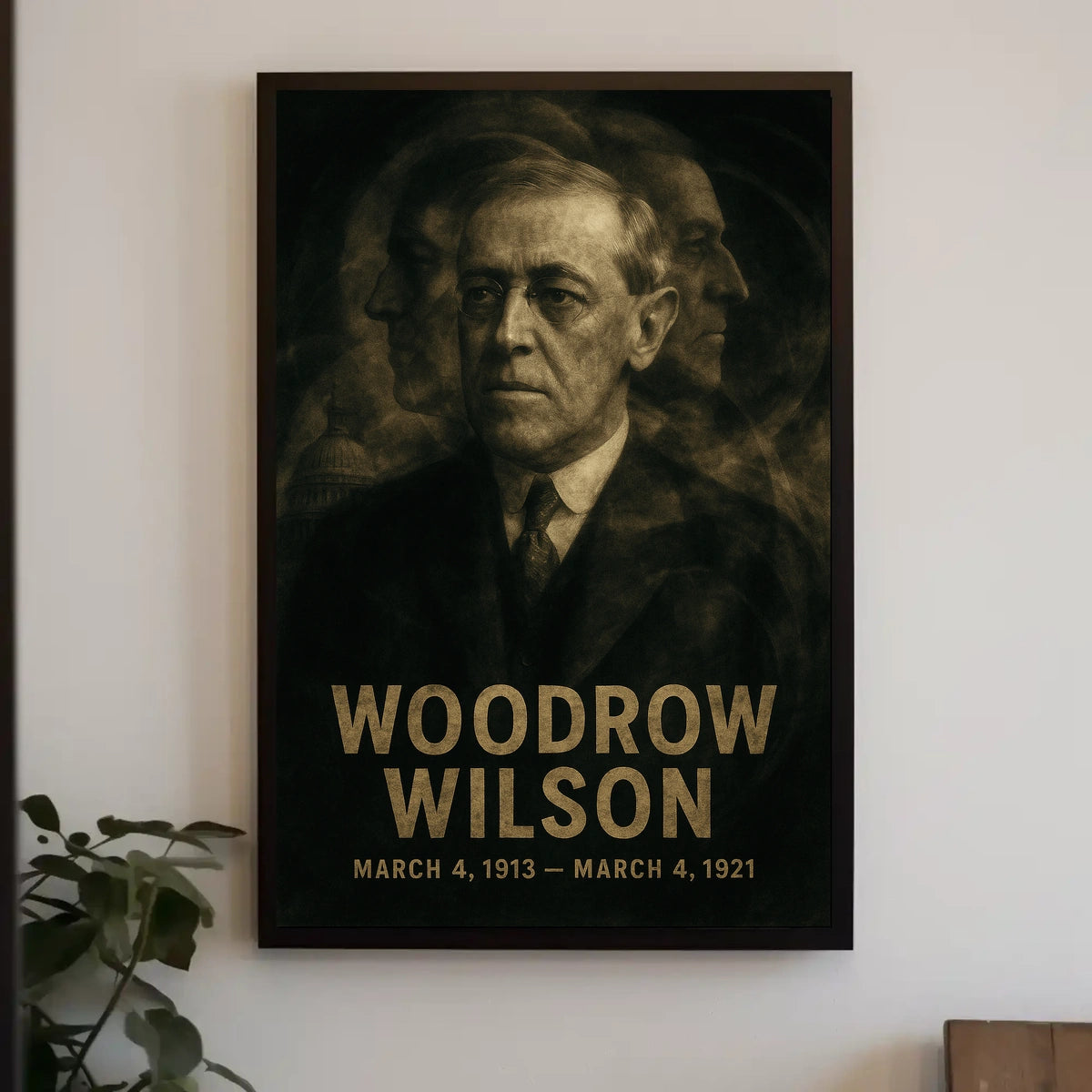 Woodrow Wilson 28th President of the United States Double Exposure Poster