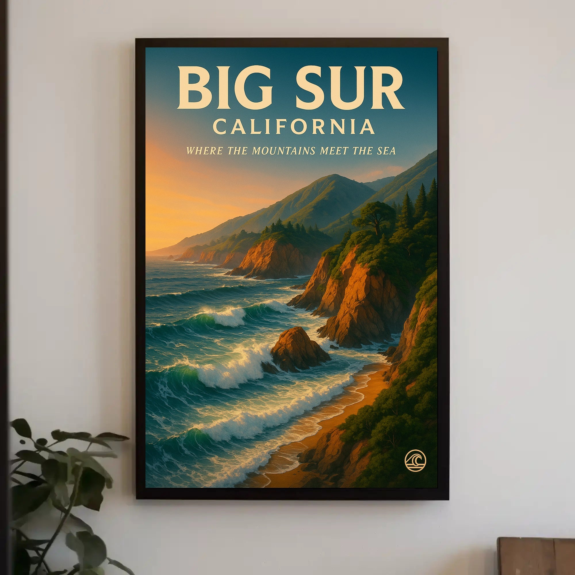 Big Sur Where the Mountains Meet the Sea Poster PosterGoat
