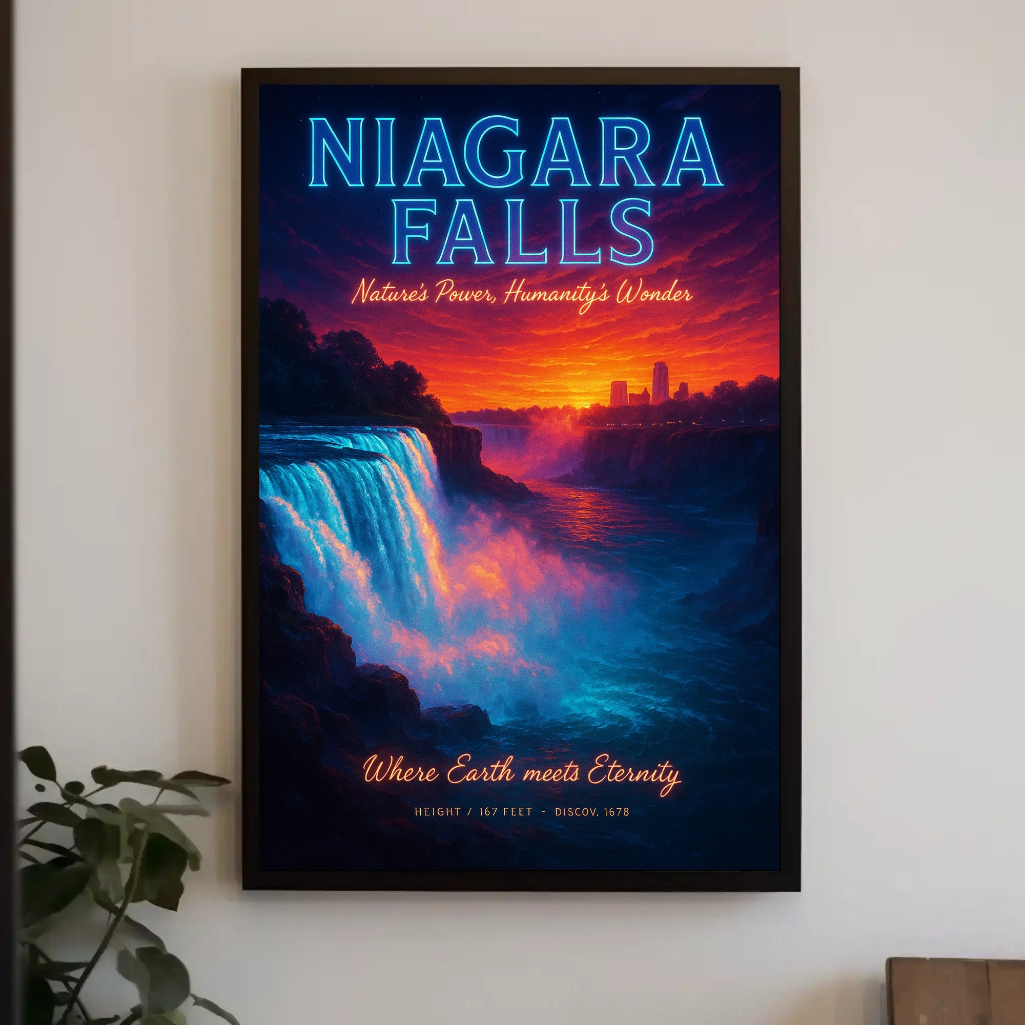 Niagara Falls Sunset Travel Poster PosterGoat