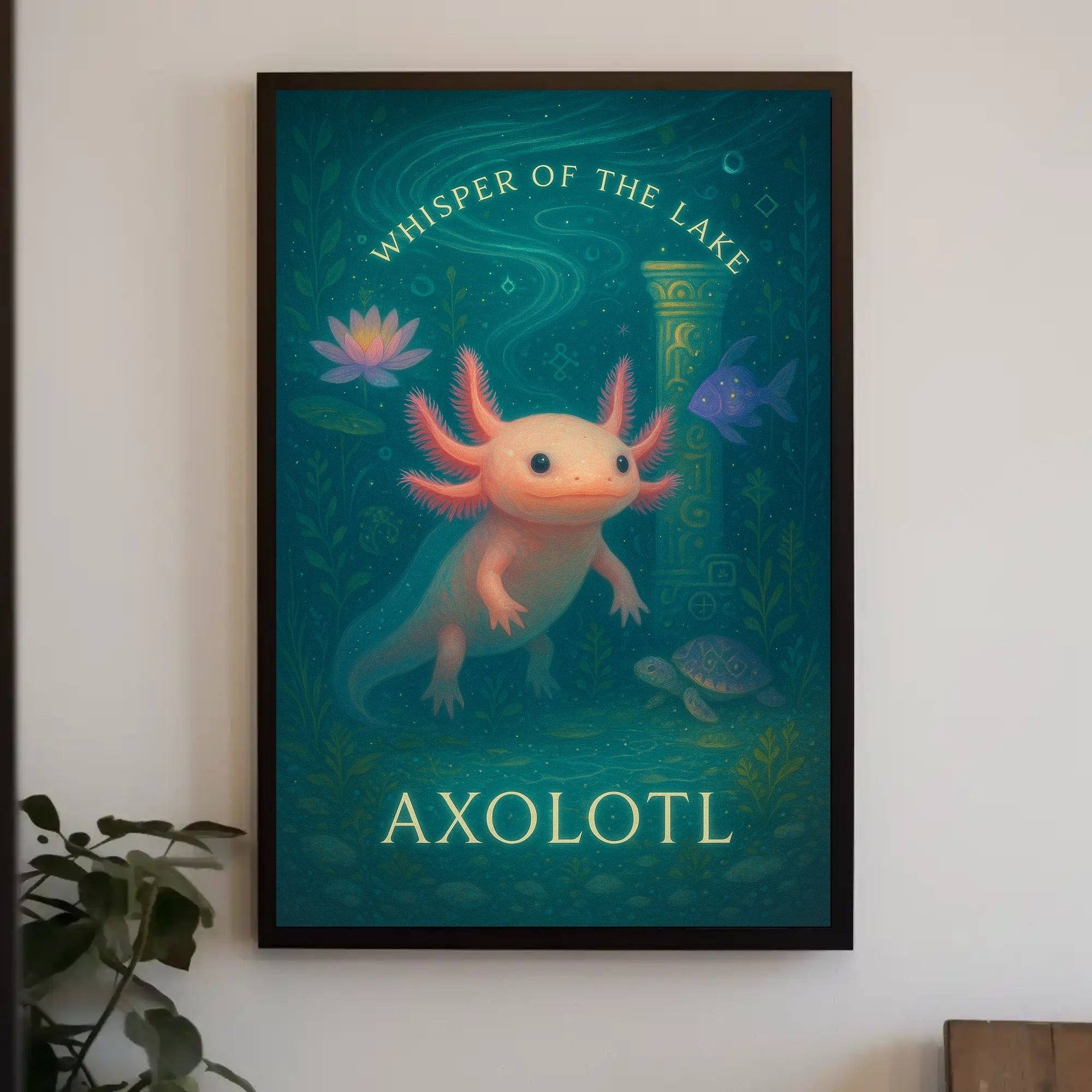 Axolotl Whimsical Poster Whisper Of The Lake Print