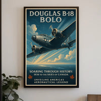 Douglas B18 Bolo Vintage Poster Print Aviation Wall Art