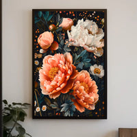 Blossoming Garden Peonies Artistic Poster