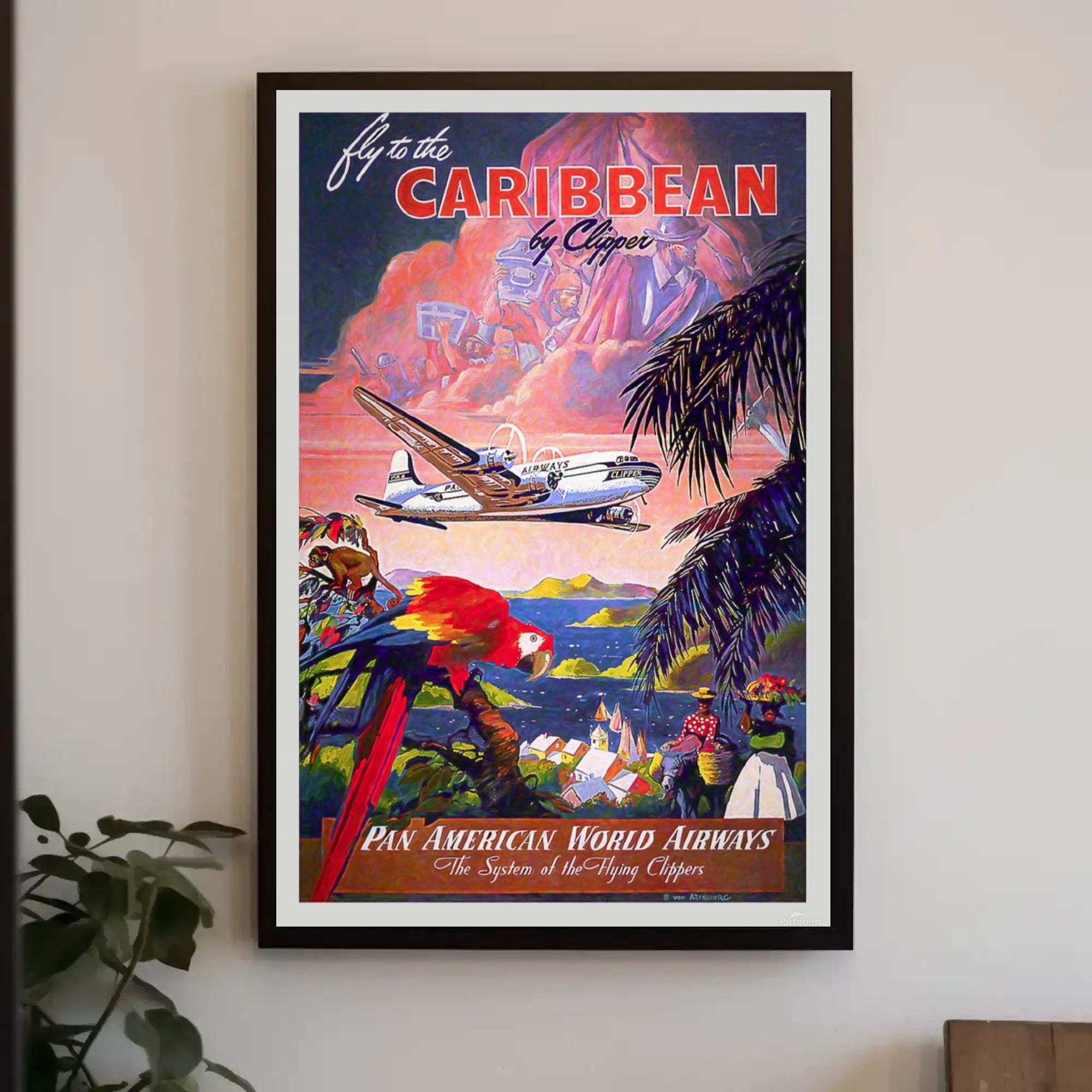 Caribbean Adventure Pan American Travel Poster PosterGoat