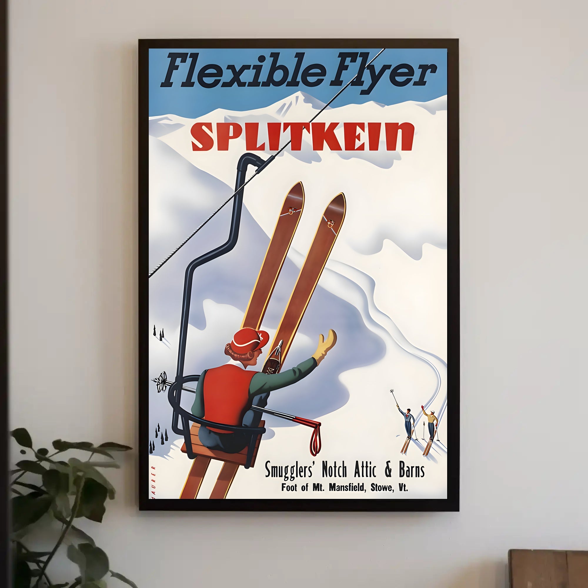 Vintage Skiing Adventure Poster PosterGoat