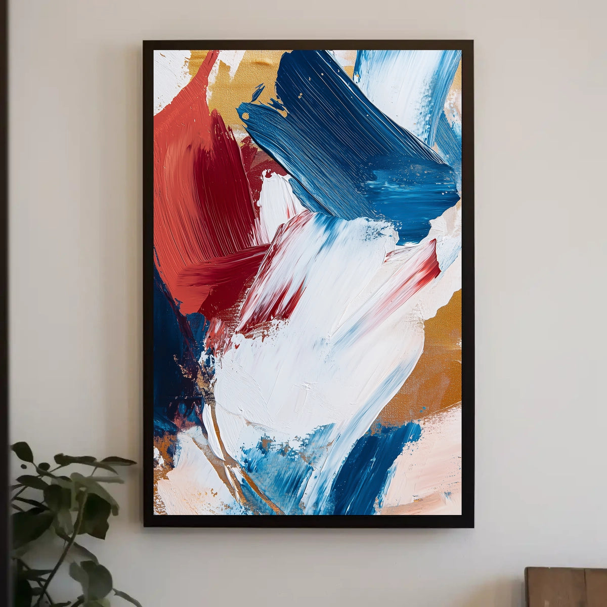 Vibrant Composition Of Layered Paint Abstract Poster