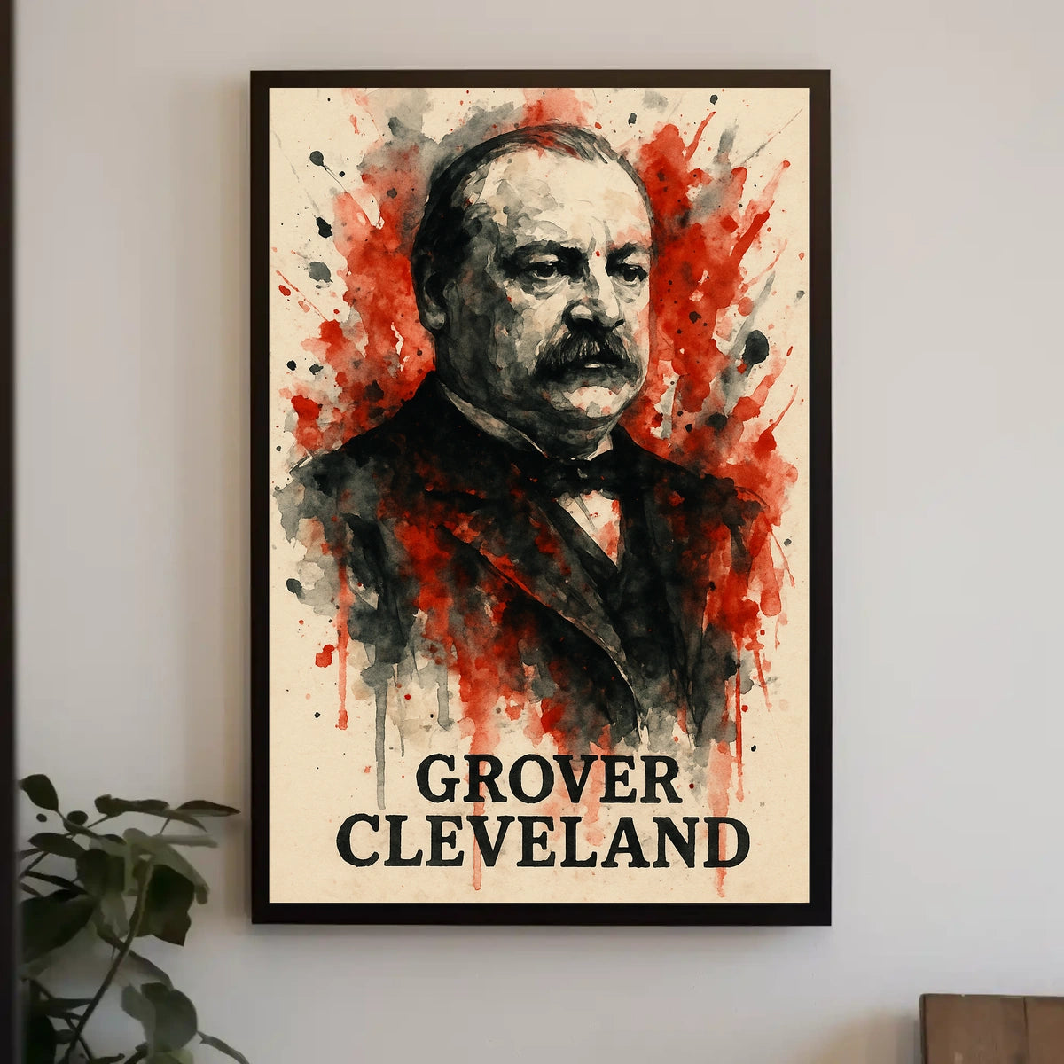 Grover Cleveland Vintage Watercolor Historical or Presidential Poster