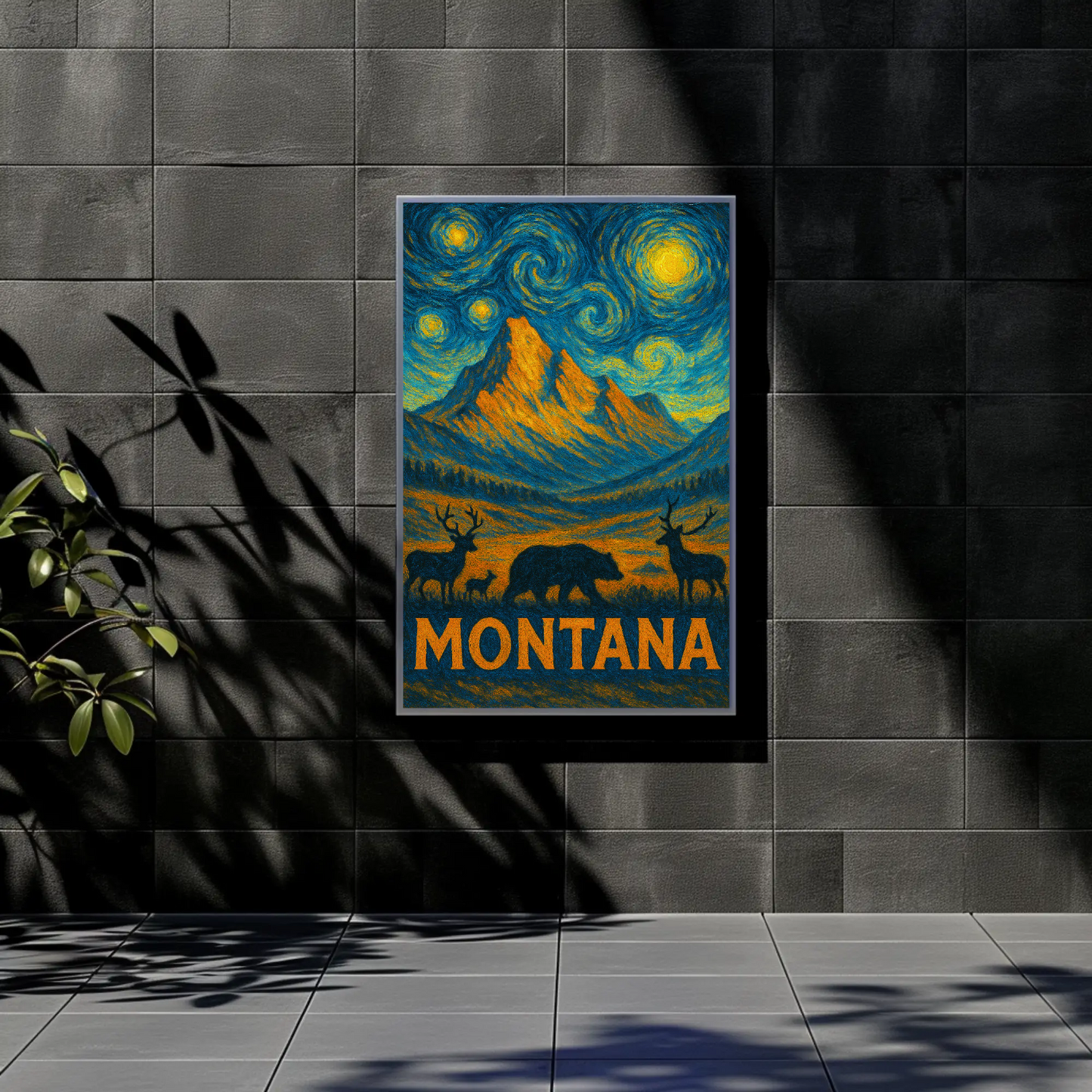 Montana Starry Night Poster