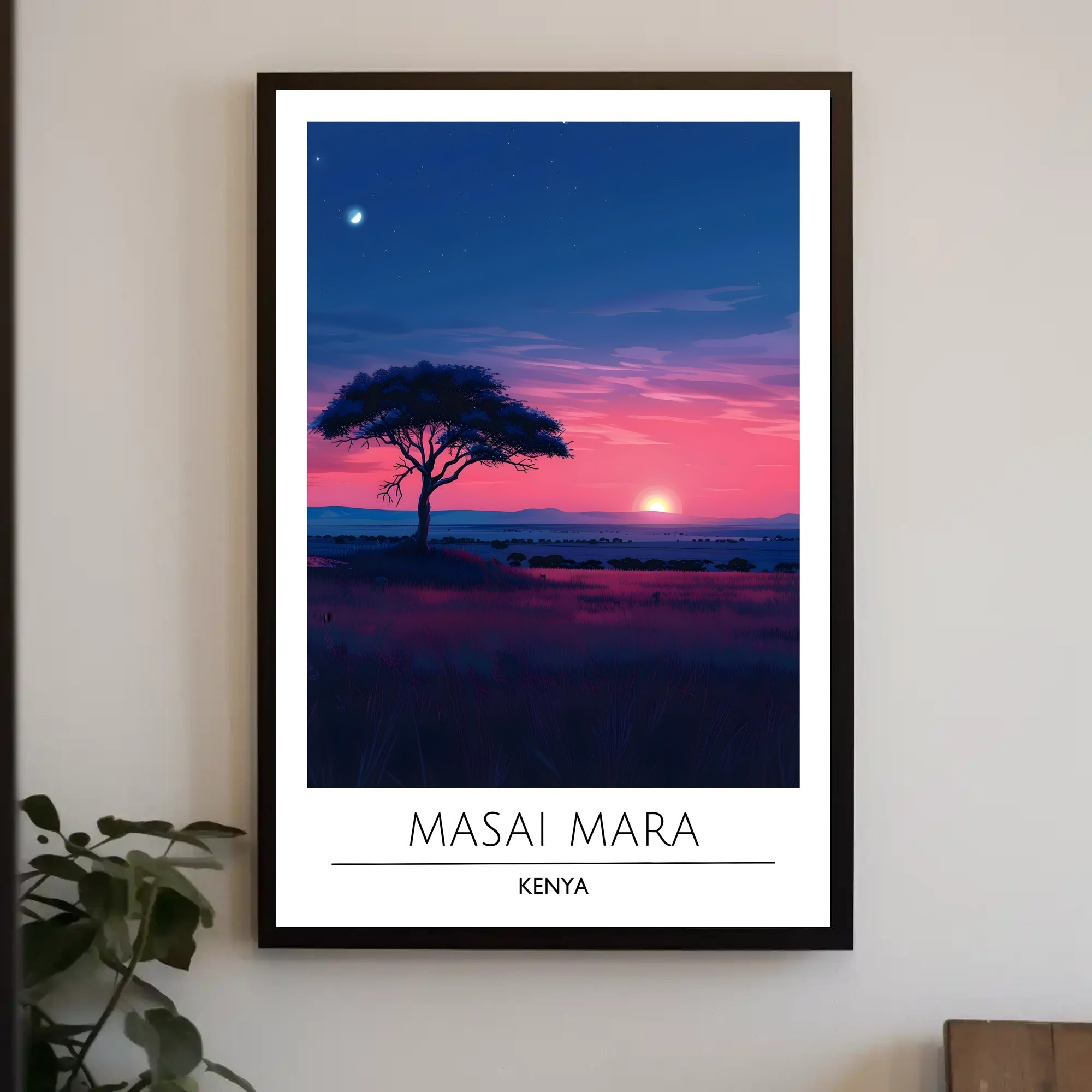Masai Mara Sunset Travel Poster