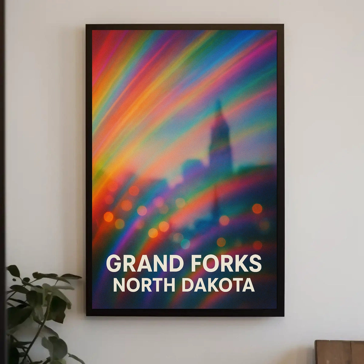 Grand Forks North Dakota Minimalist Travel Decor Poster