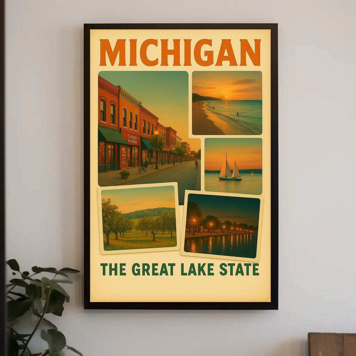 Michigan The Great Lake State Poster
