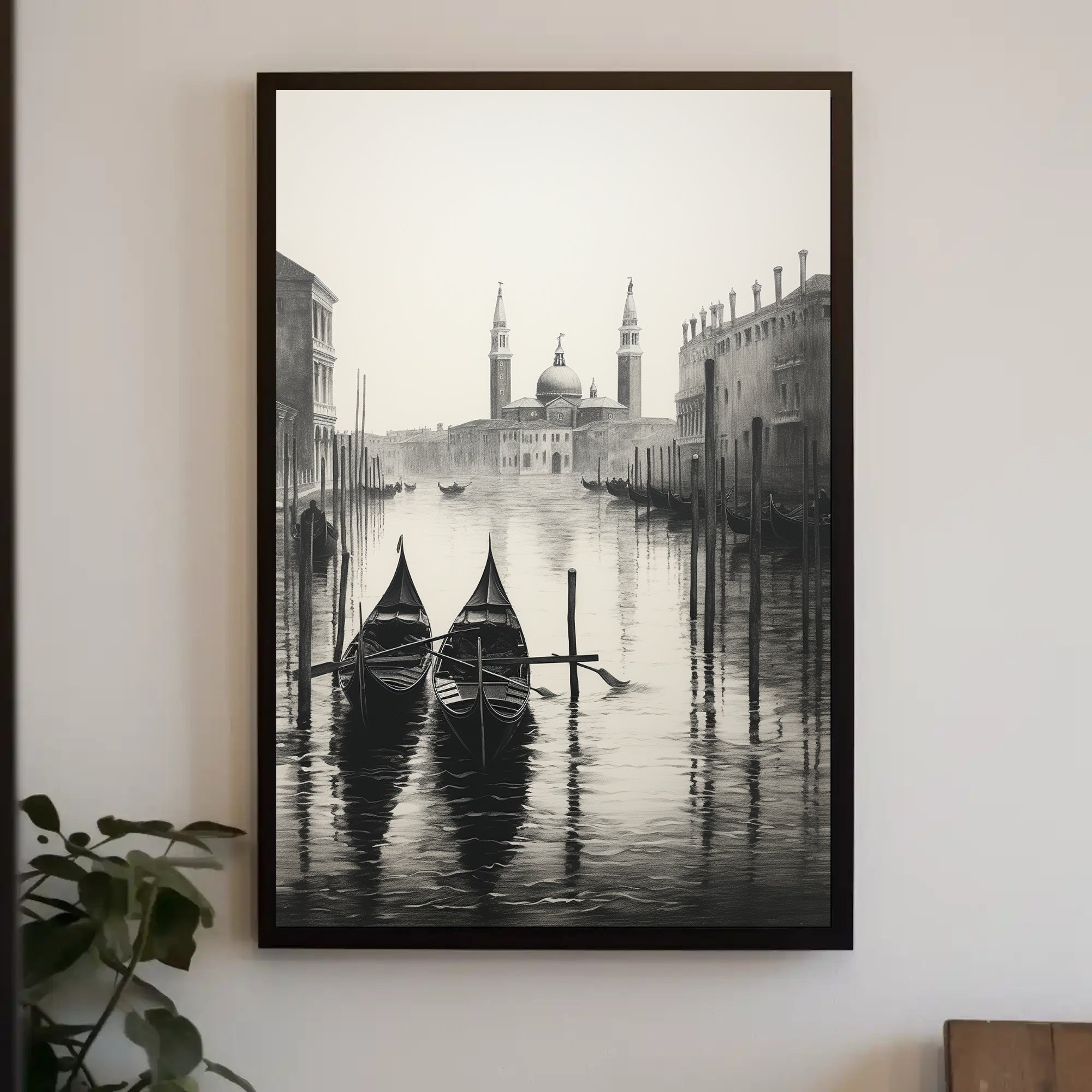 Gondolas On A Venetian Canal Poster