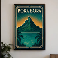 Bora Bora Art Deco Travel Poster PosterGoat