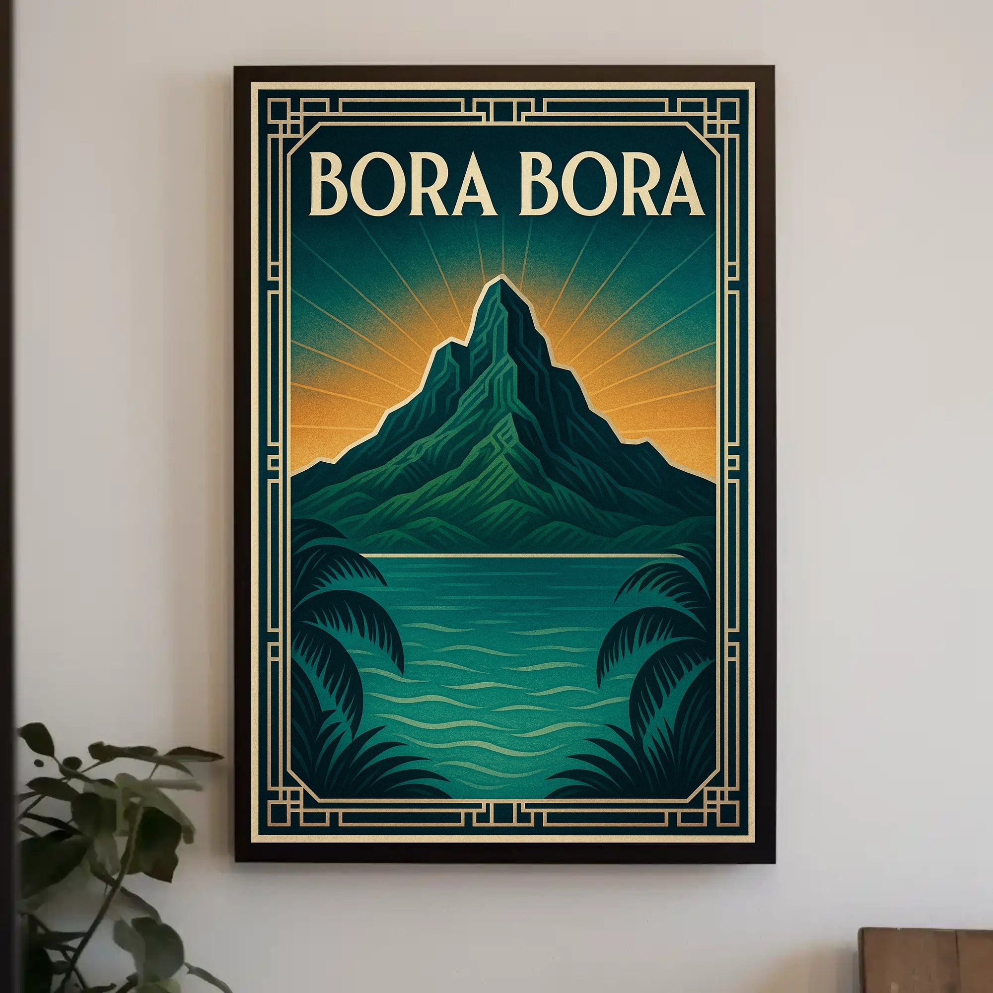 Bora Bora Art Deco Travel Poster PosterGoat