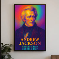 Andrew Jackson 7th President of the United States Neon Gradient Overlay Poster