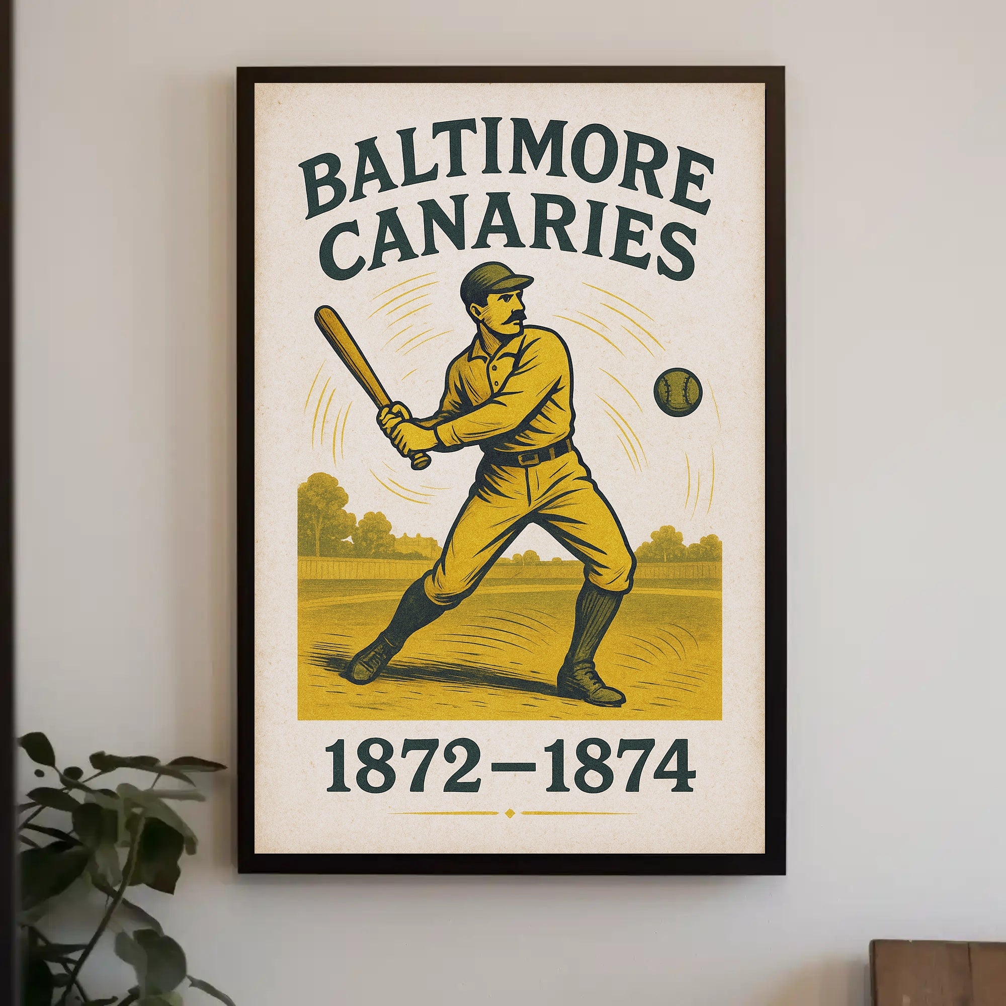 Baltimore Canaries Baseball Poster PosterGoat