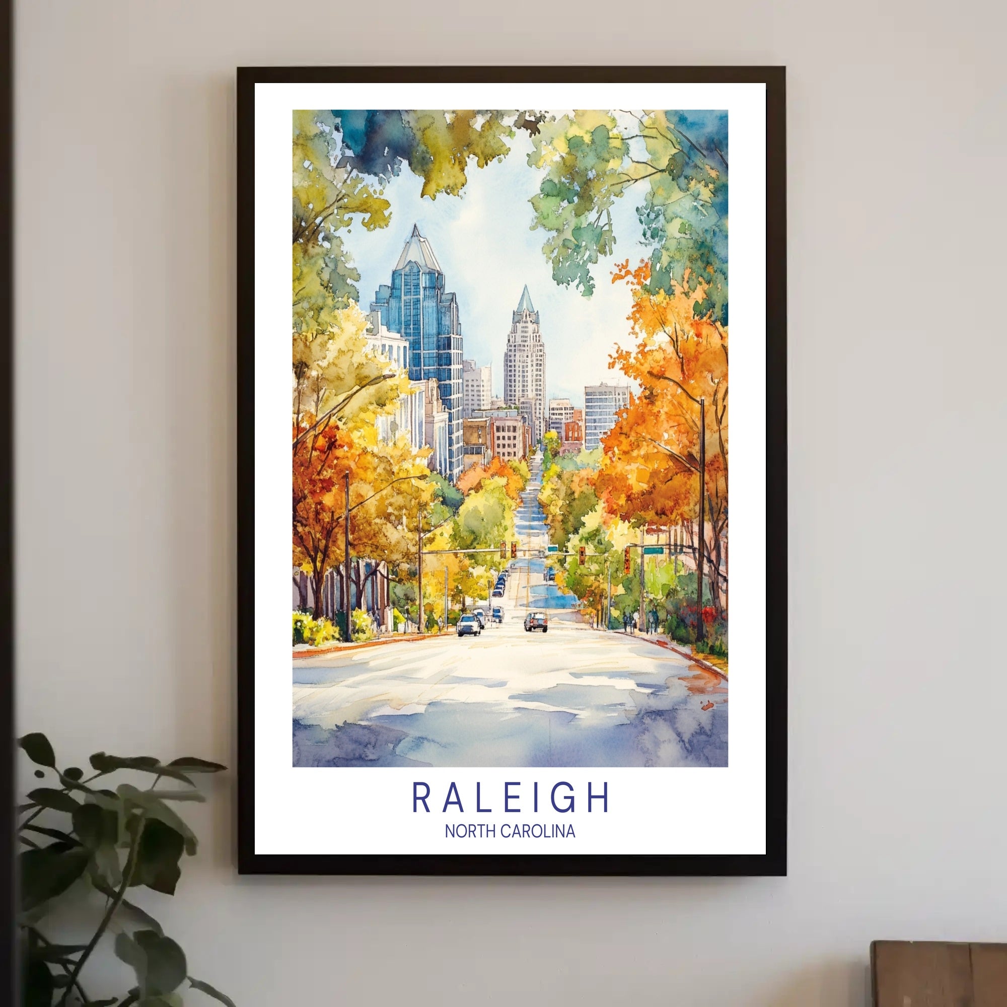 Raleigh Cityscape Poster PosterGoat