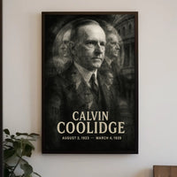 Calvin Coolidge 30th President of the United States Double Exposure Poster