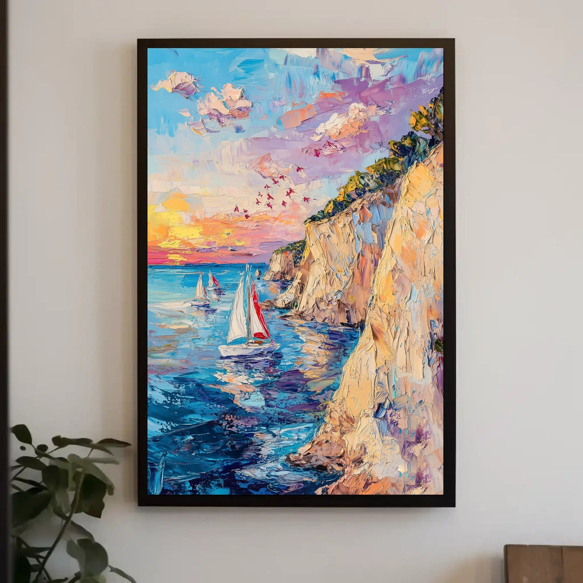 pixelmotion copyai 35099 Thick oil impasto painting of a coastal cl eae5208126d 4029 9828 f8e65374a5f0 Poster