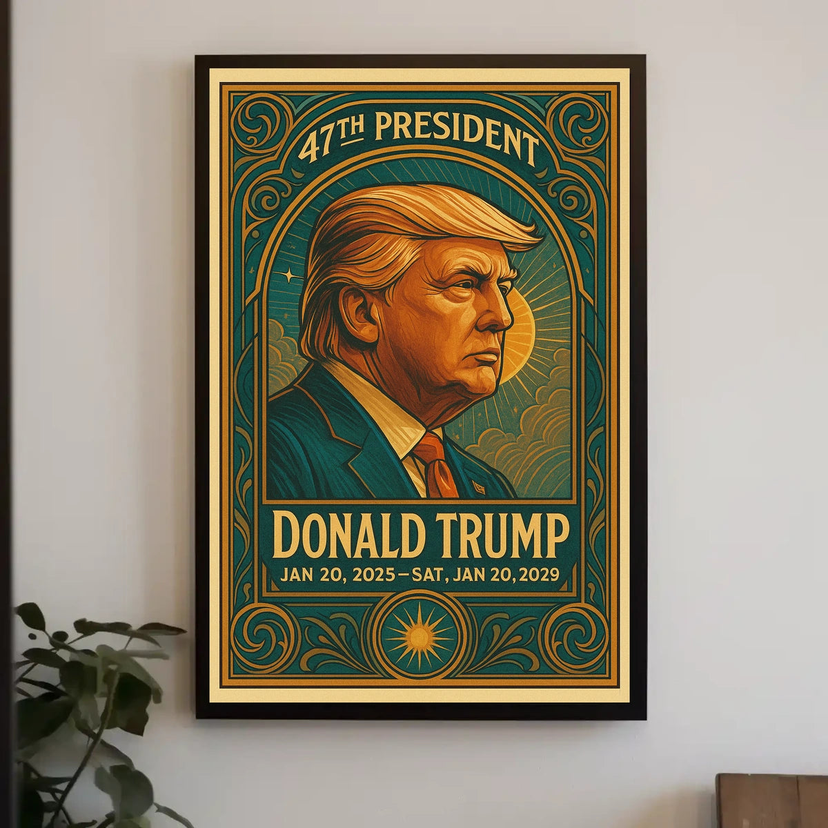 Trump 47th President Scenic Vintage Poster