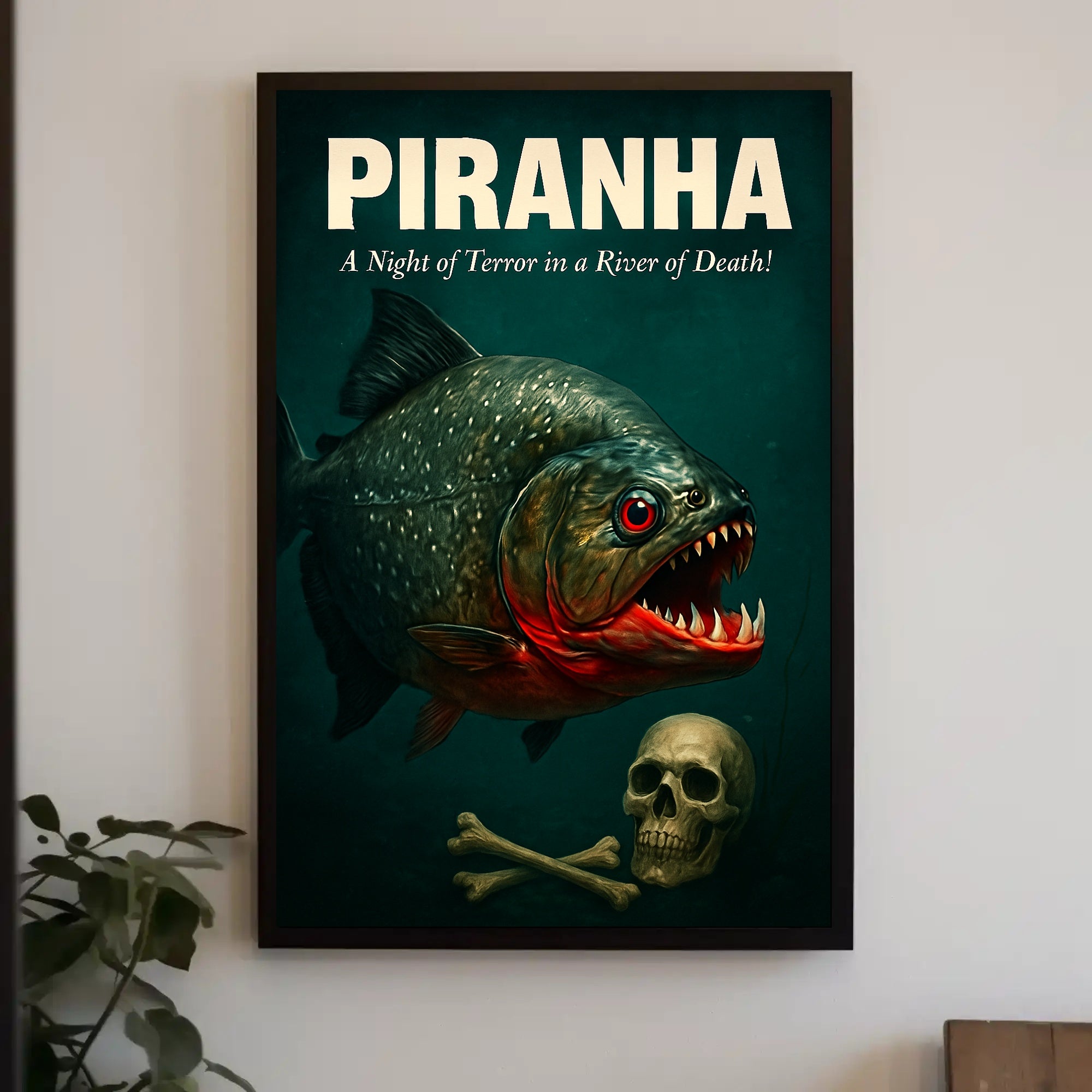 Piranha Horror Vintage Movie Art Animal Poster