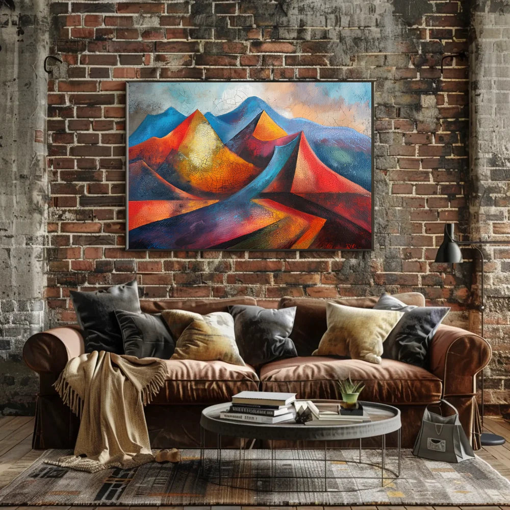 Vibrant Abstract Mountain Landscape Poster for Inspiration