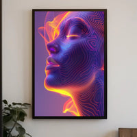 Futuristic Neon Abstract Art Print - Futuristic Sci-Fi Poster PosterGoat