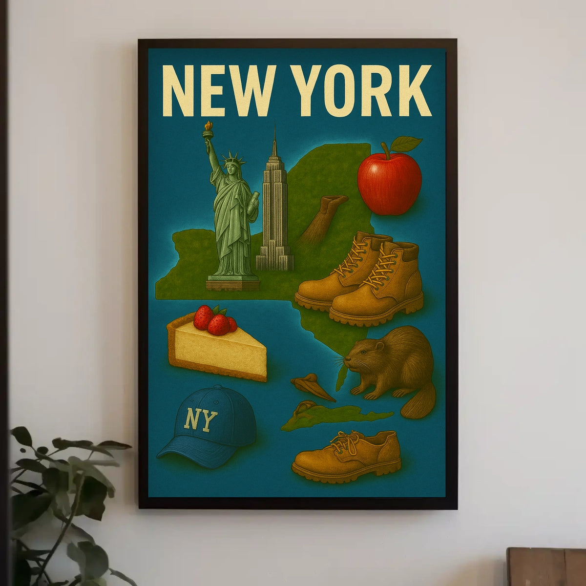 New York Nostalgia Cityscape Poster Vintage Wall Art