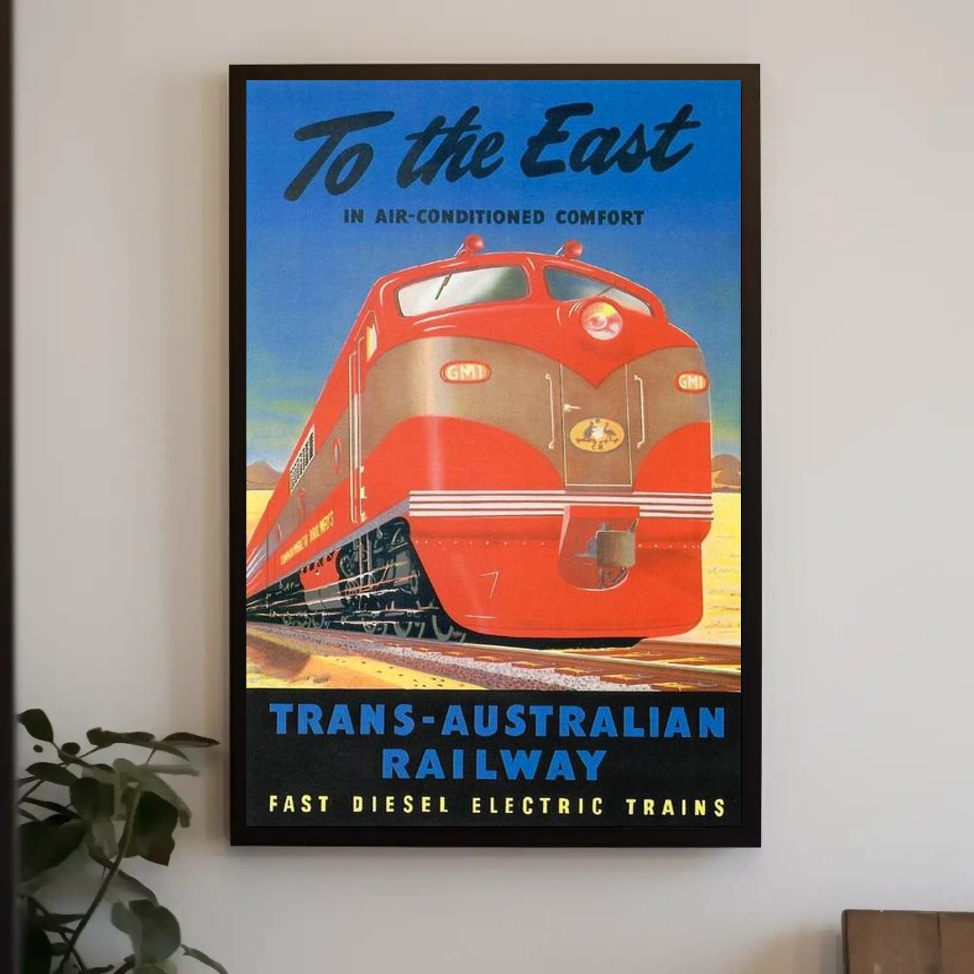 Journey to the East with Trans-Australian Railway Poster PosterGoat