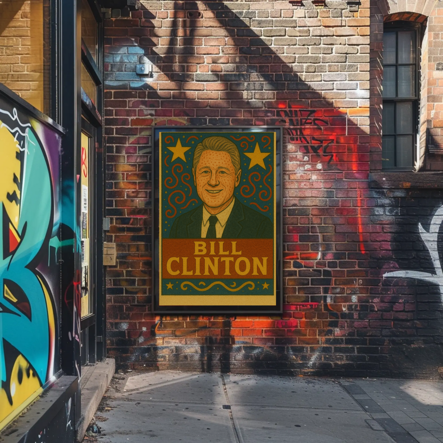 Bill Clinton Pop Art Presidential Portrait Poster